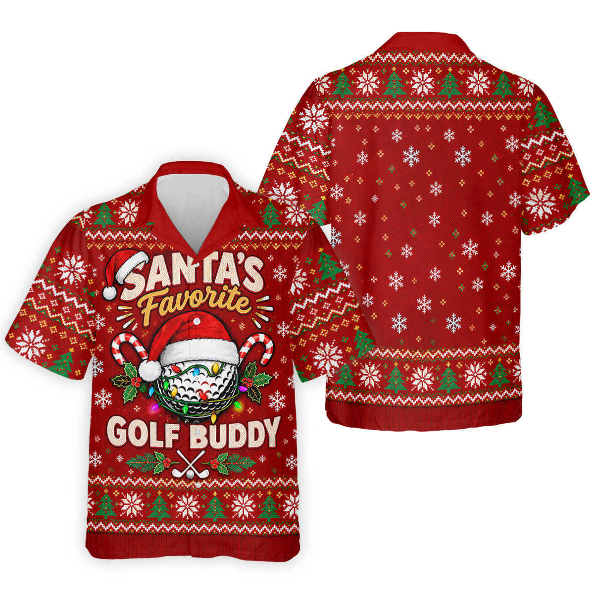 Santa's Favorite Buddy Christmas Golf Shirt, Mens Golf Clothing, Mens Golf Shirts