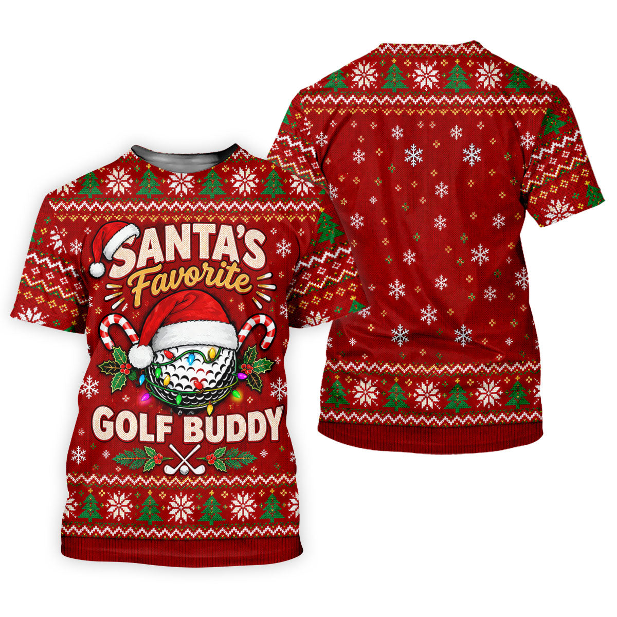Santa's Favorite Buddy Christmas Golf Shirt, Mens Golf Clothing, Mens Golf Shirts