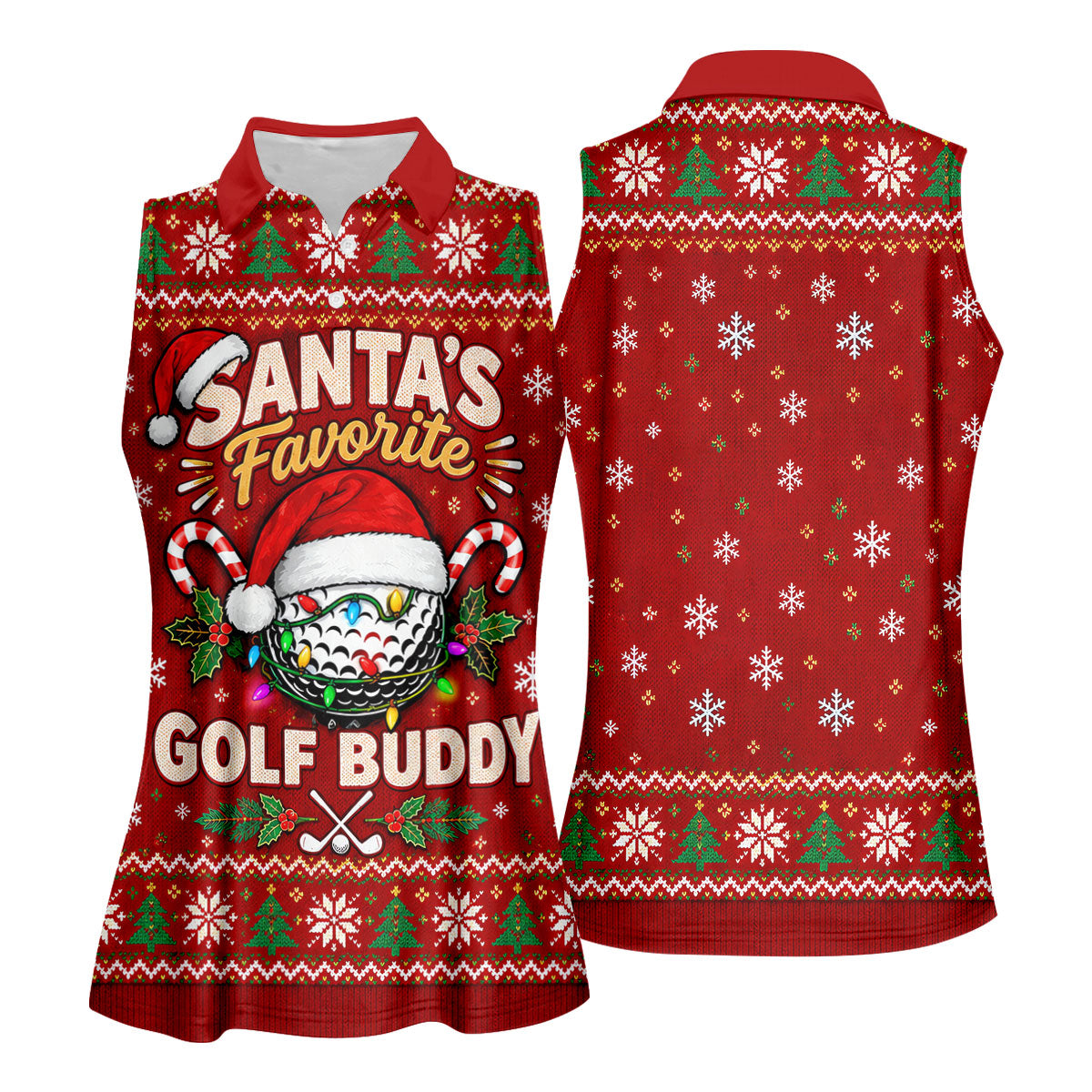 Santa's Favorite Buddy Christmas Golf Shirt, Ladies Golf Apparel, Womens Golf Apparel