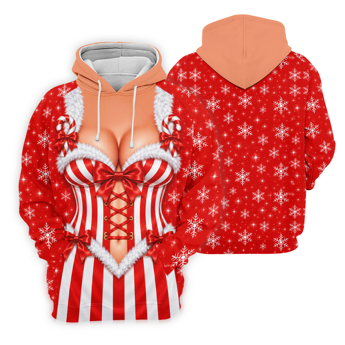 Candy Stripe Corset Christmas Golf Shirt, Womens Golf Shirts, Golf Gifts For Women