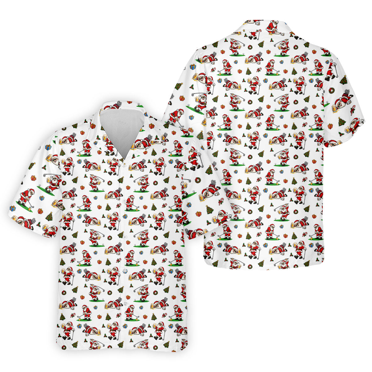 Drunk Santa Beer Golfer Christmas Golf Shirt, Mens Golf Shirts, Golf Shirts For Men