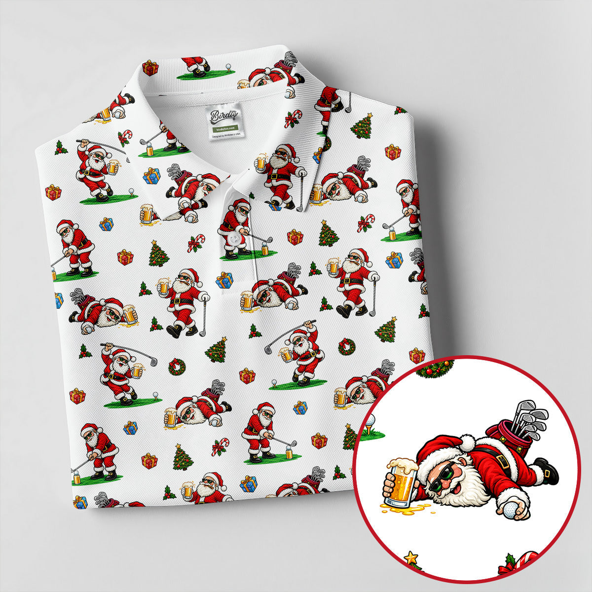 Drunk Santa Beer Golfer Christmas Golf Shirt, Golf Shirts For Women, Womens Golf Tops