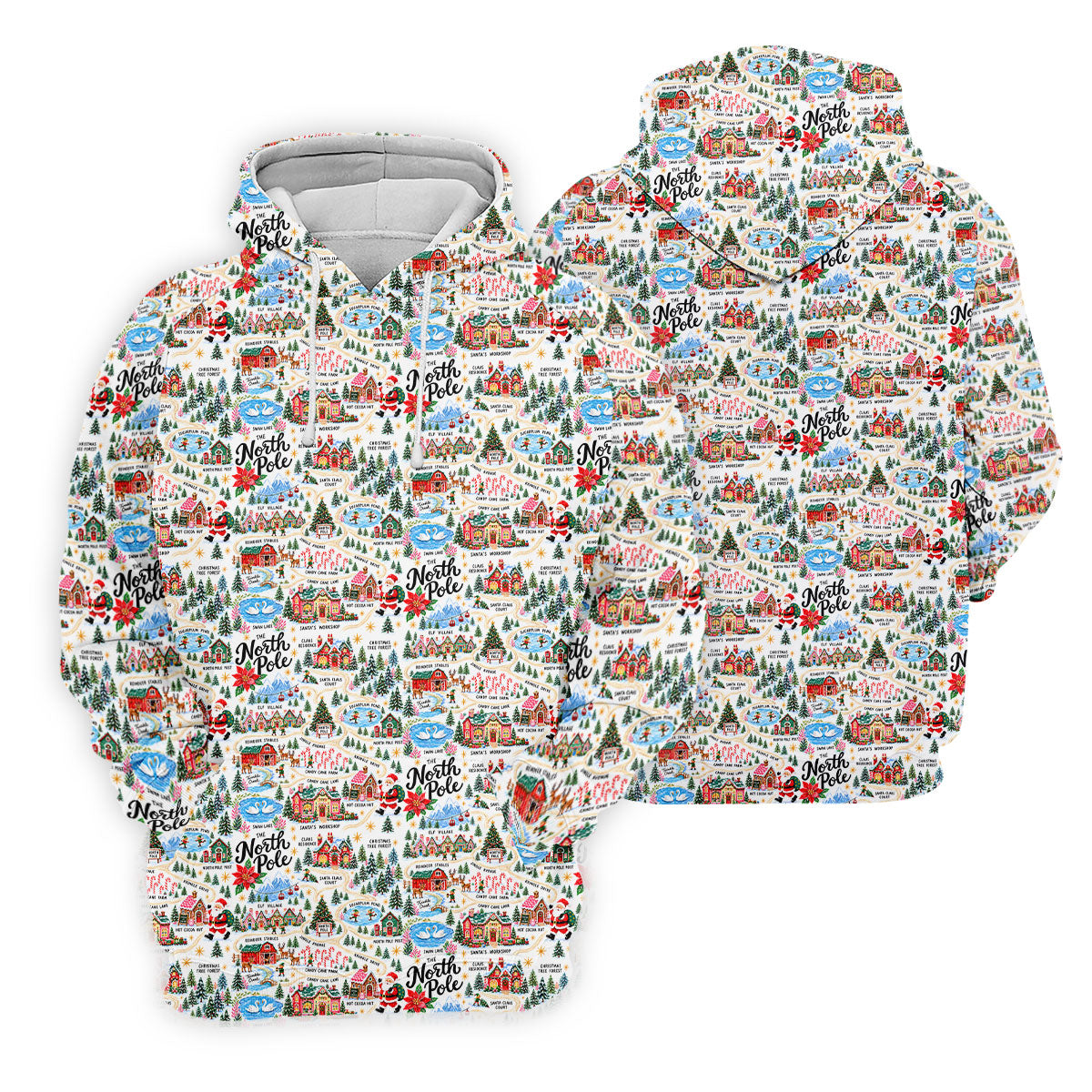 North Pole Village Map Christmas Golf Shirt, Womens Golf Shirts, Womens Golf Clothing