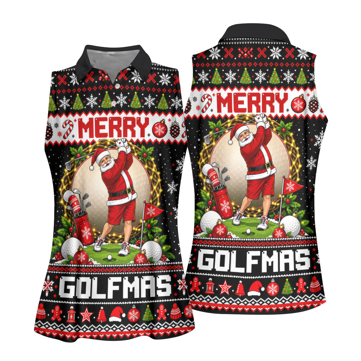 Merry Golfmas Santa Christmas Golf Shirt, Golf Gifts For Women, Golf Shirts For Women
