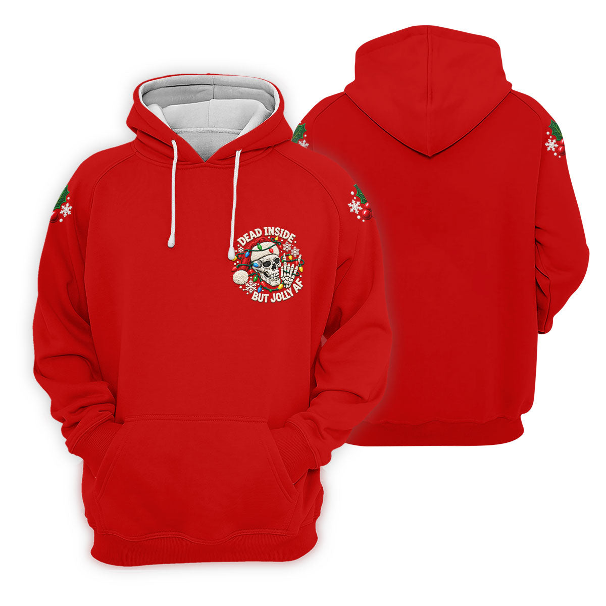 Jolly AF Skull Chest Logo Christmas Golf Shirt, Womens Golf Apparel, Ladies Golf Tops