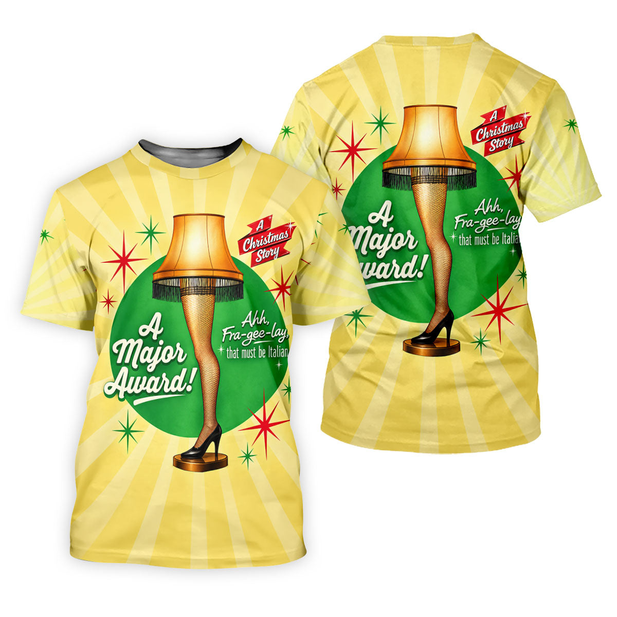 Leg Lamp Major Award Christmas Golf Shirt, Mens Golf Shirts, Funny Mens Golf Shirts