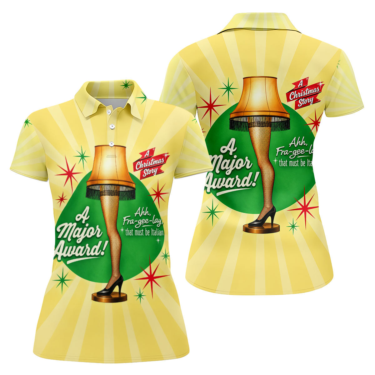 Leg Lamp Major Award Christmas Golf Shirt, Womens Golf Tops, Ladies Golf Apparel