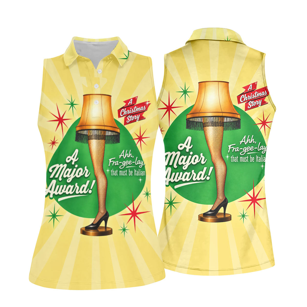 Leg Lamp Major Award Christmas Golf Shirt, Womens Golf Tops, Ladies Golf Apparel