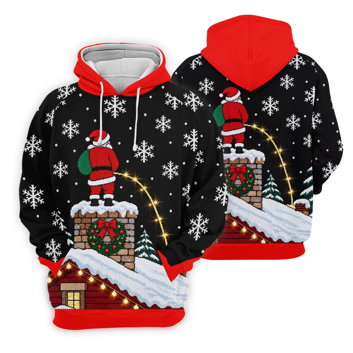 Santa On Chimney Christmas Golf Shirt, Mens Golf Apparel, Funny Mens Golf Shirts