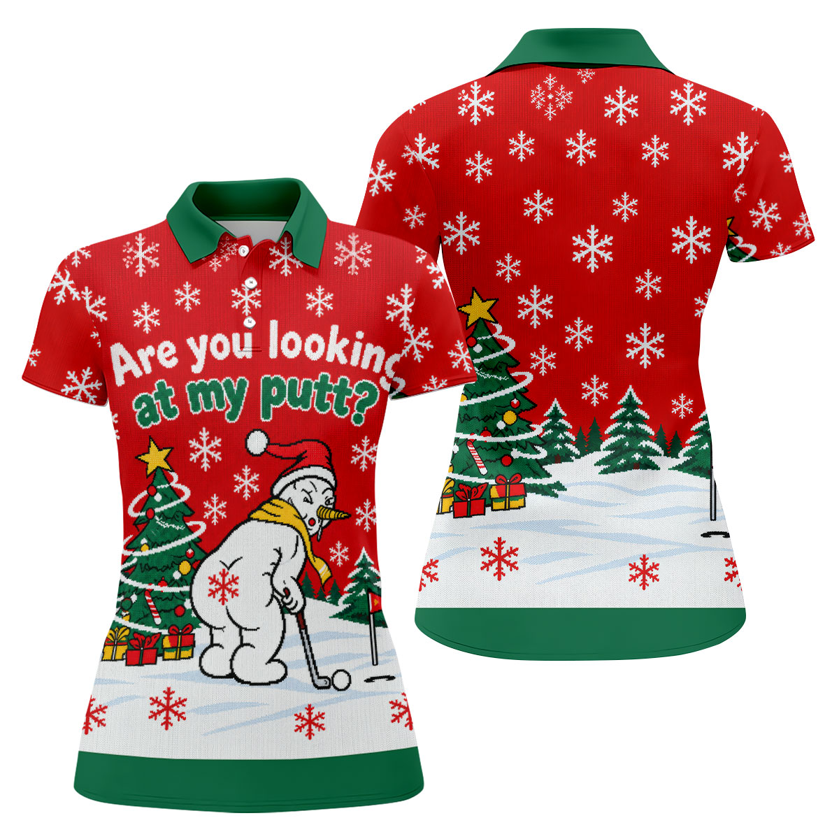 Are You Looking At My Putt Christmas Golf Shirt, Ladies Golf Shirts, Ladies Golf Tops