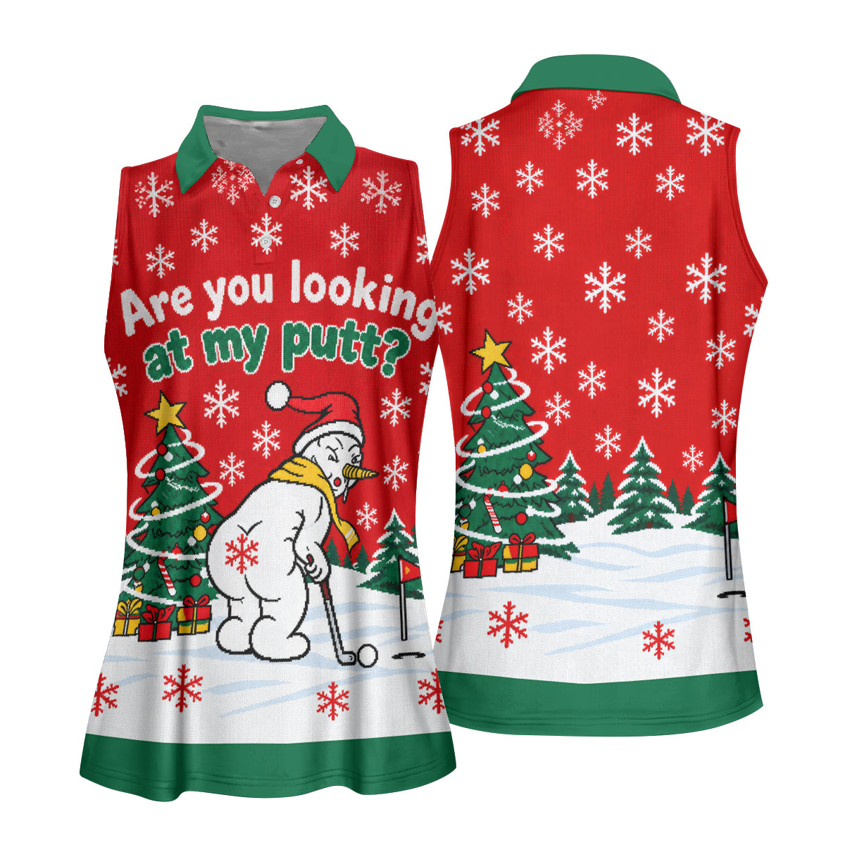 Are You Looking At My Putt Christmas Golf Shirt, Ladies Golf Shirts, Ladies Golf Tops