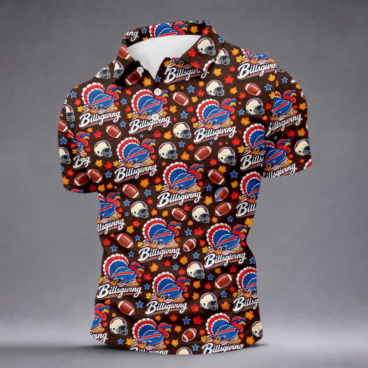Helmet Football Fall Thanksgiving Golf Shirt, Golf Gifts For Men, Mens Golf Clothing