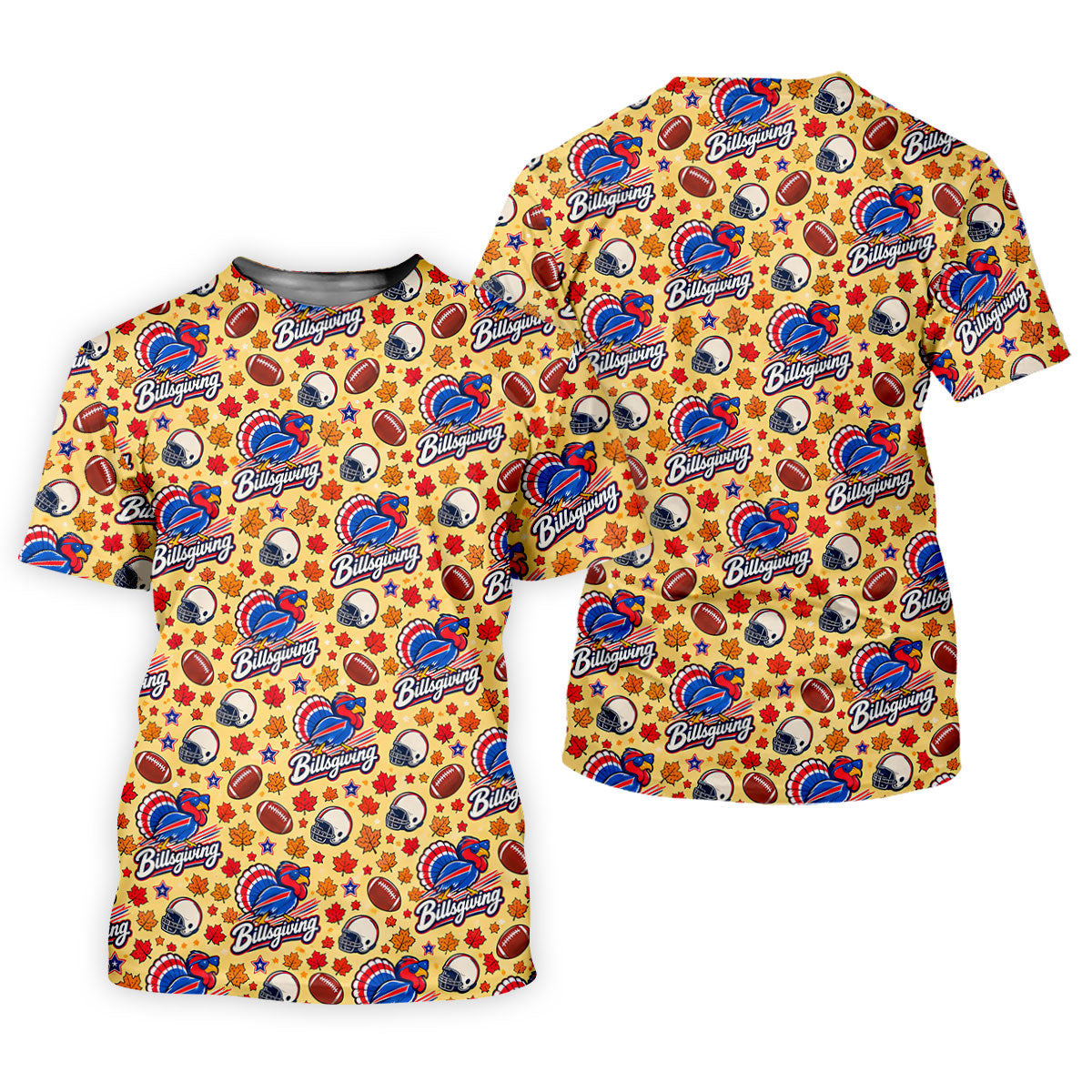 Yellow Football Leaves Thanksgiving Golf Shirt, Golf Shirts For Men, Mens Golf Shirts