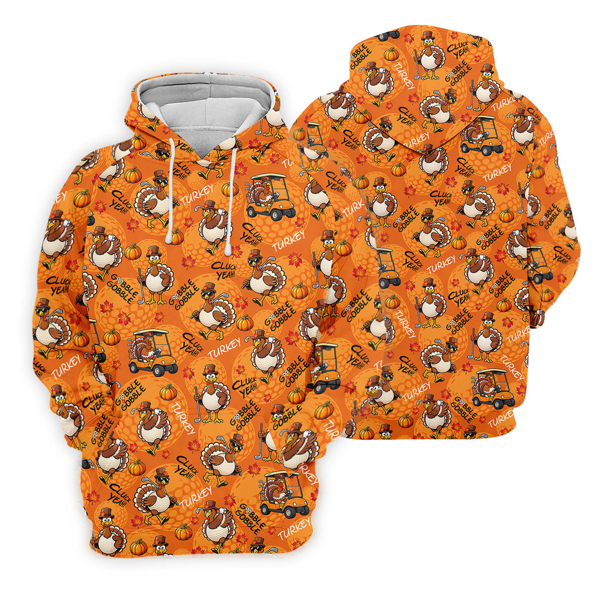 Turkey Golf Cart Thanksgiving Golf Shirt, Mens Golf Clothing, Funny Mens Golf Shirts