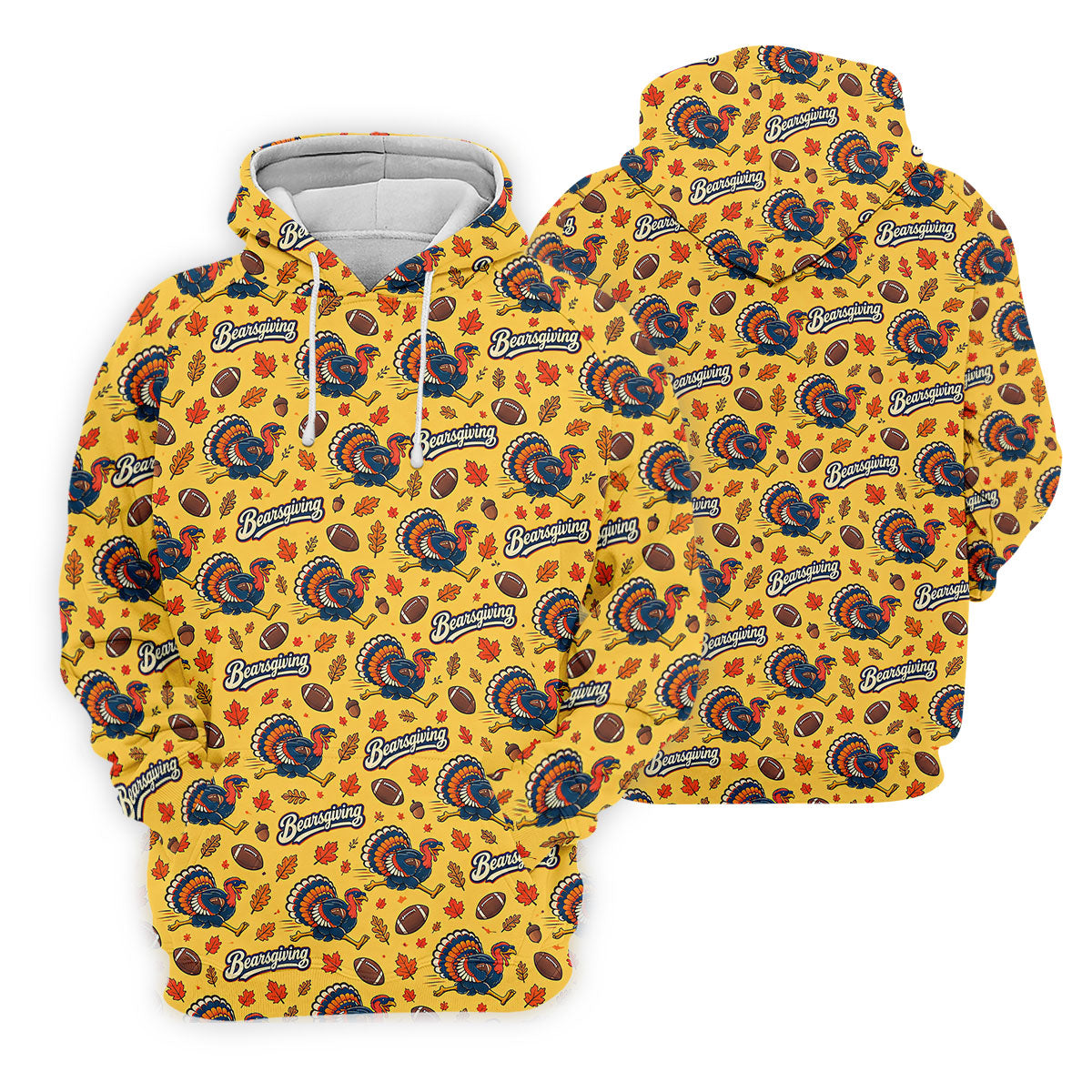 Yellow Turkey Leaves Thanksgiving Golf Shirt, Ladies Golf Shirts, Womens Golf Apparel