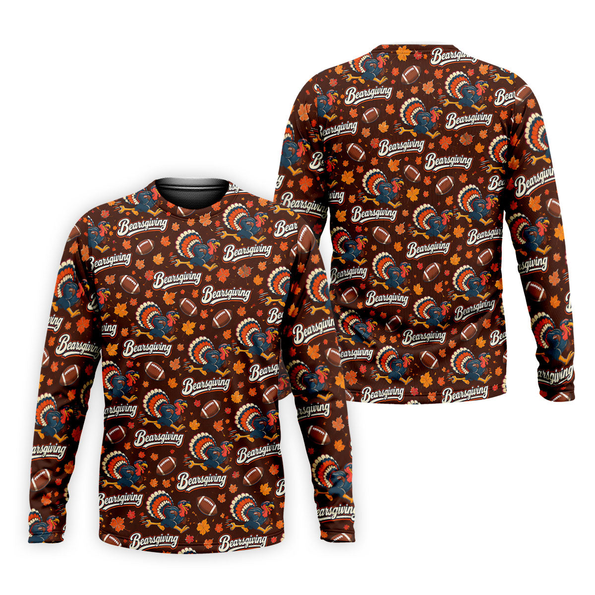 Brown Turkey Football Thanksgiving Golf Shirt, Golf Polo For Men, Golf Gifts For Men