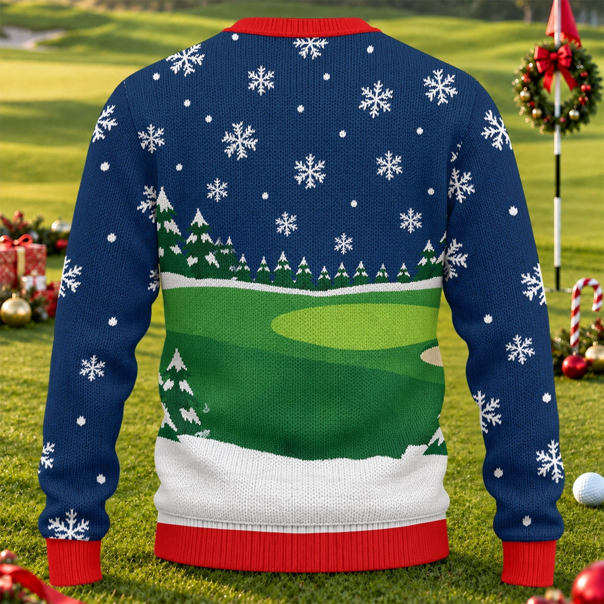 Santa Golf Snowman Ugly Christmas Sweater, Christmas Golf Gift, Holiday Party Sweater