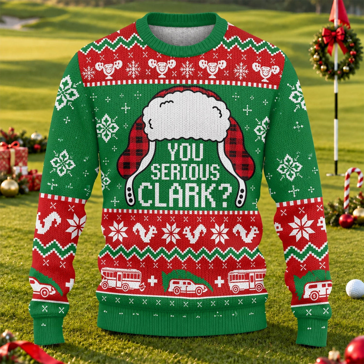 You Serious Clark Ugly Christmas Sweater, Ugly Sweater Party, Holiday Party Sweater