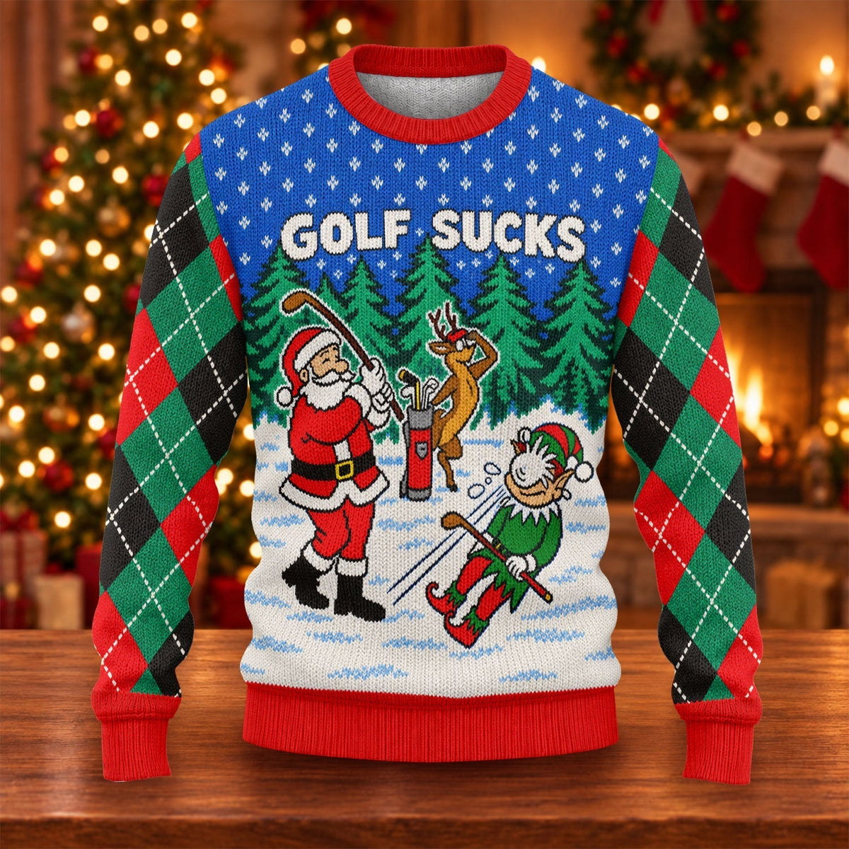 Golf Sucks Santa Ugly Christmas Sweater, Ugly Sweater Party, Funny Christmas Outfit