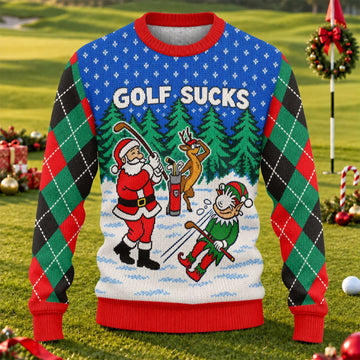 Golf Sucks Santa Ugly Christmas Sweater, Ugly Sweater Party, Funny Christmas Outfit