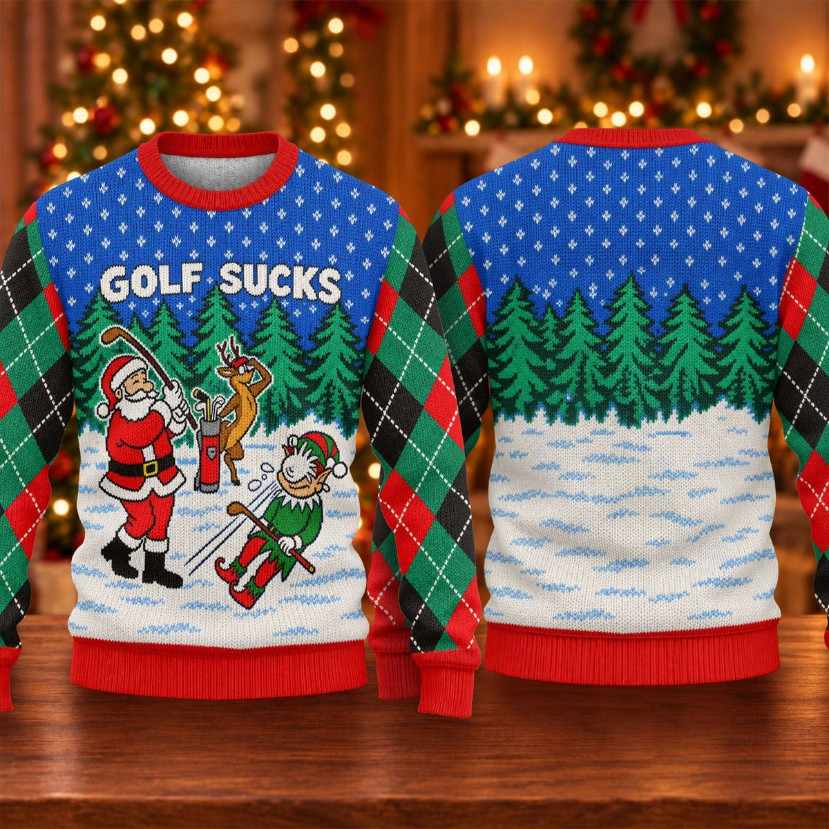 Golf Sucks Santa Ugly Christmas Sweater, Ugly Sweater Party, Funny Christmas Outfit