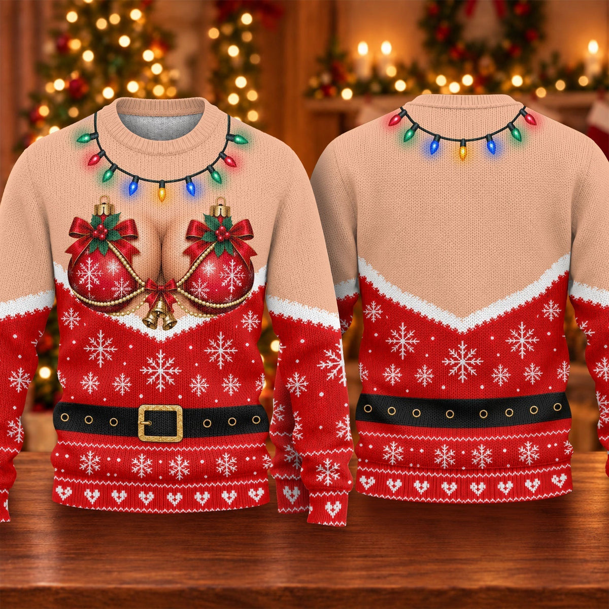 Funny Bikini Lights Ugly Christmas Sweater, Funny Christmas Outfit, Christmas Gifts