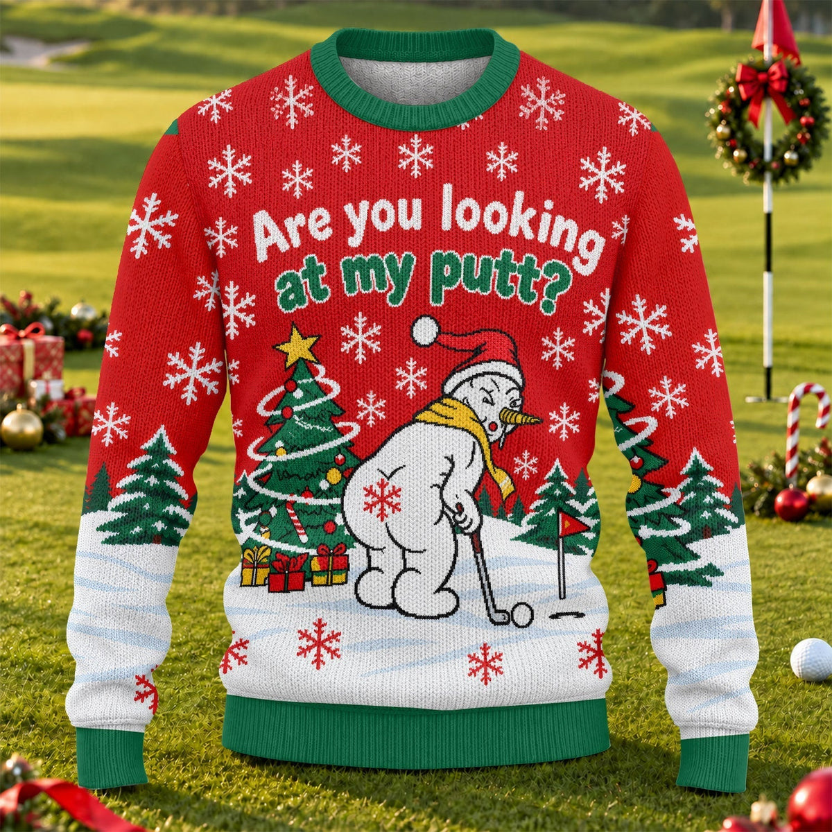 Are You Looking At My Putt Ugly Christmas Sweater, Golf Lover Gifts, Funny Xmas Gift