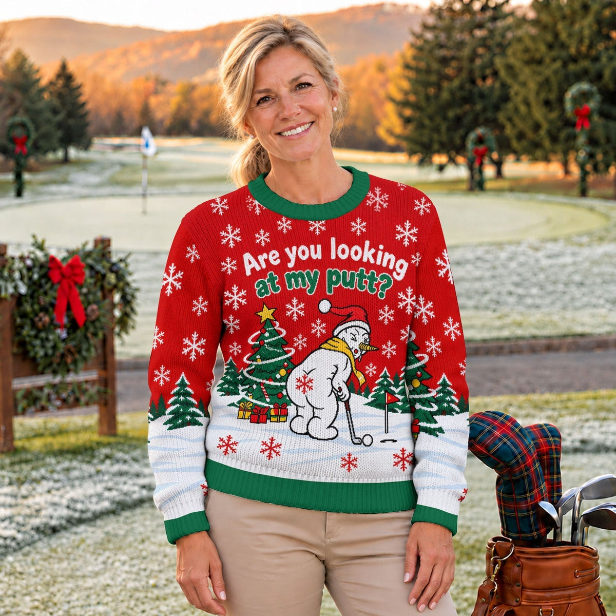 Are You Looking At My Putt Ugly Christmas Sweater, Golf Lover Gifts, Funny Xmas Gift