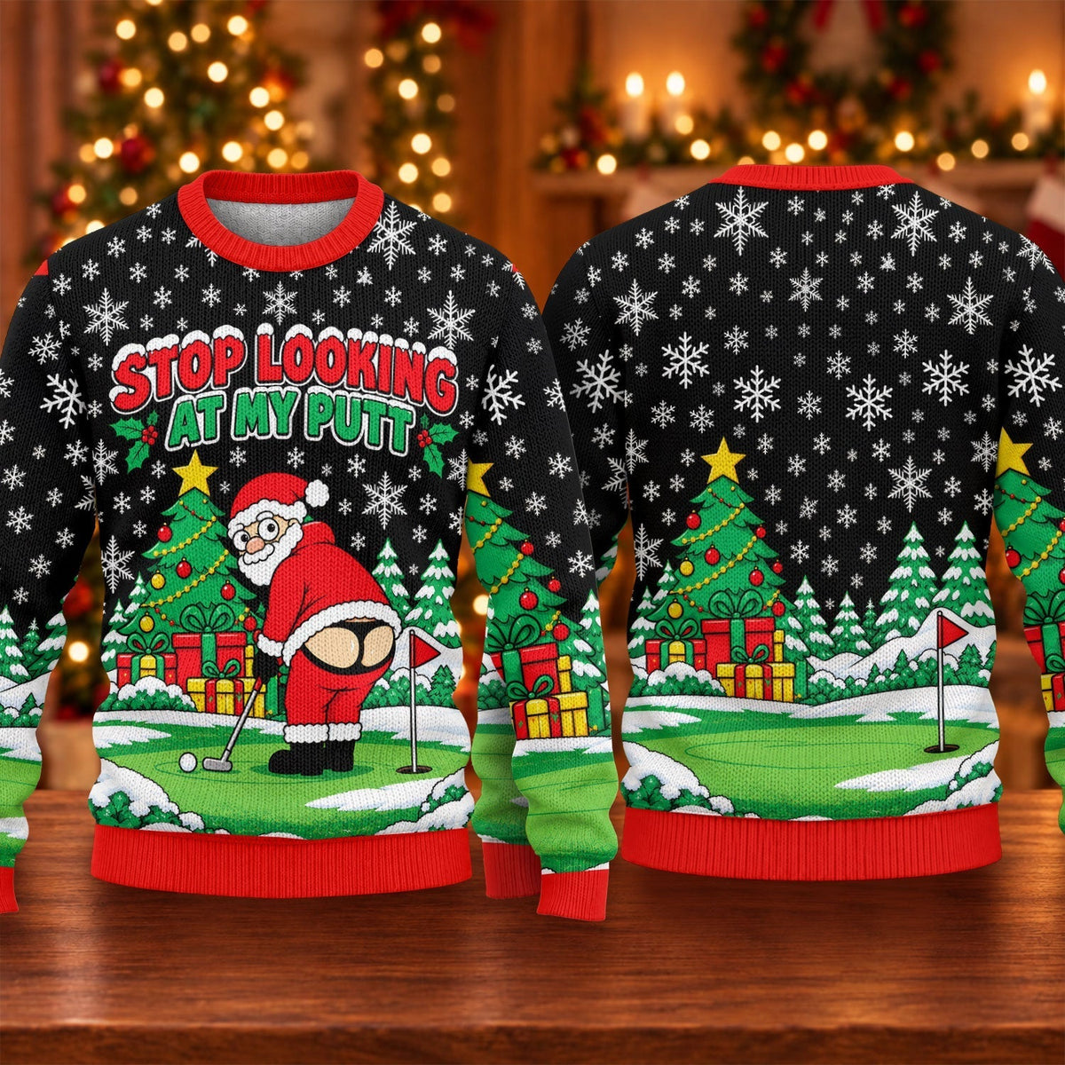 Stop Looking At My Putt Ugly Christmas Sweater, Christmas Golf Gift, Christmas Gifts