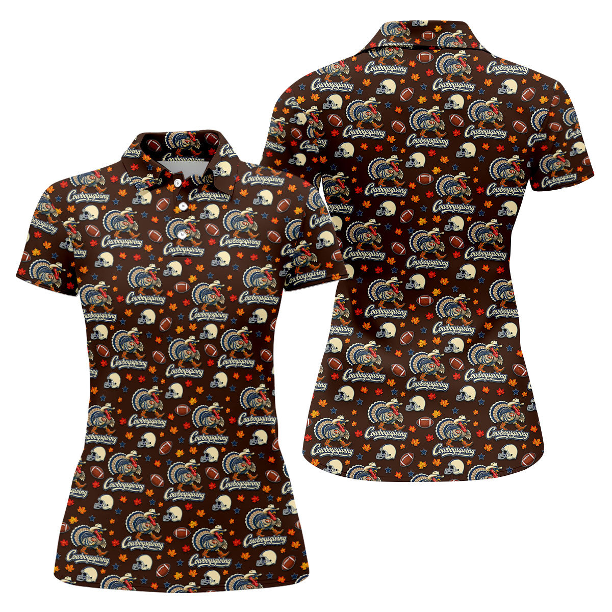 Cowboysgiving Thanksgiving Golf Shirt, Ladies Golf Shirts, Golf Shirts For Women