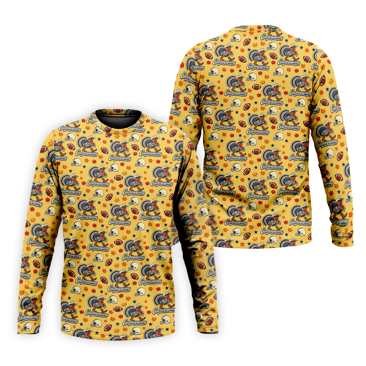 Cowboysgiving Thanksgiving Golf Shirt, Golf Shirts For Men, Mens Holiday Golf Shirts