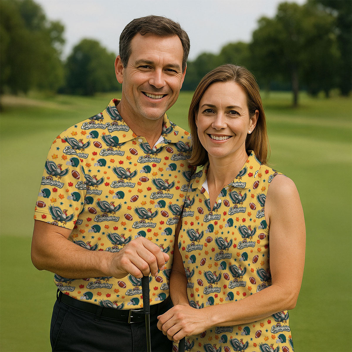 Eaglesgiving Thanksgiving Golf Shirt, Golf Shirts For Women, Womens Golf Apparel