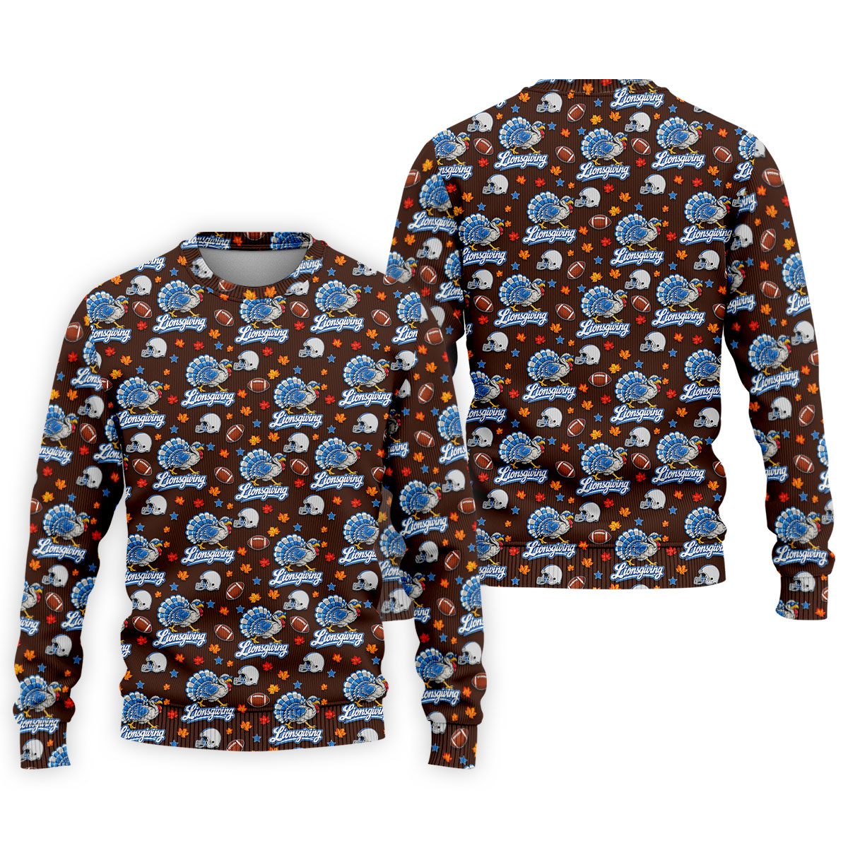 Lionsgiving Thanksgiving Golf Shirt, Golf Shirts For Men, Funny Mens Golf Shirts