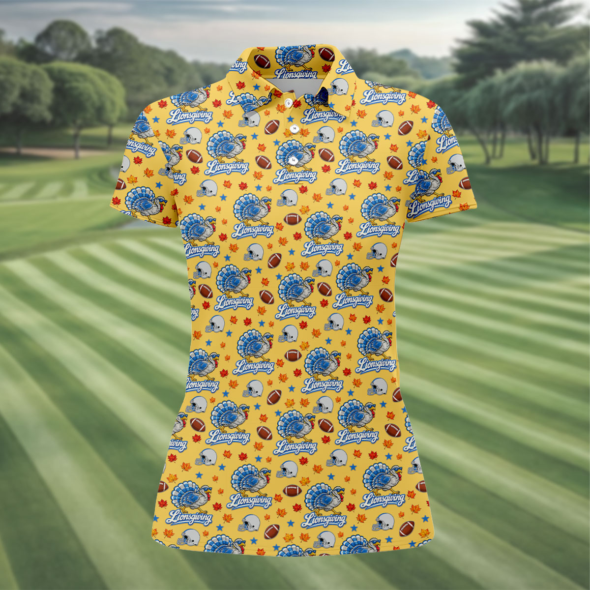 Lionsgiving Thanksgiving Golf Shirt, Golf Shirts For Women, Golf Gifts For Women