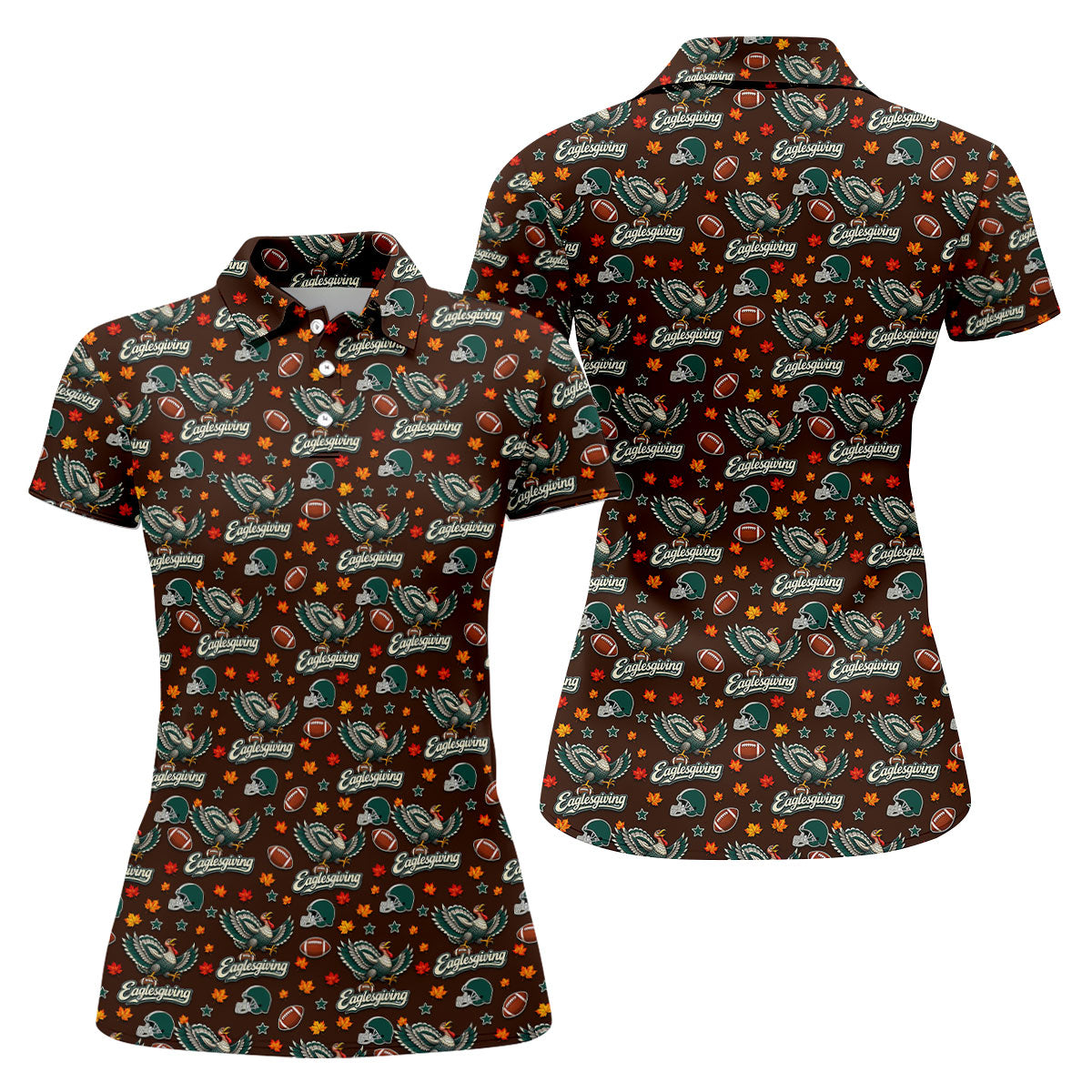 Eaglesgiving Thanksgiving Golf Shirt, Womens Golf Apparel, Golf Shirts For Women
