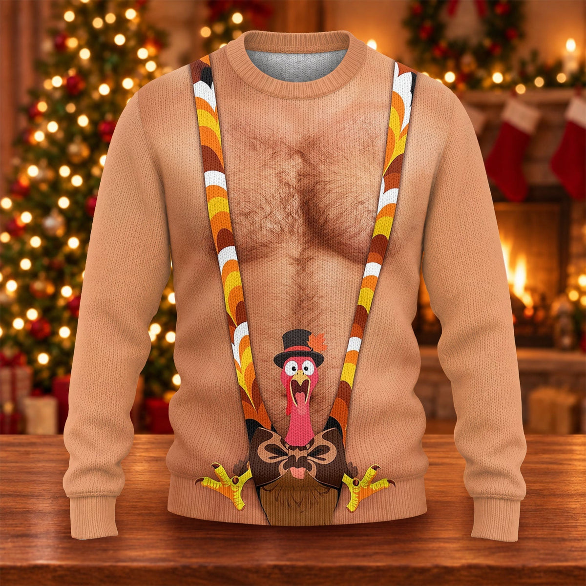 Funny Turkey Suspenders Ugly Christmas Sweater, Thanksgiving Golf Shirt, Golf Lover Gifts