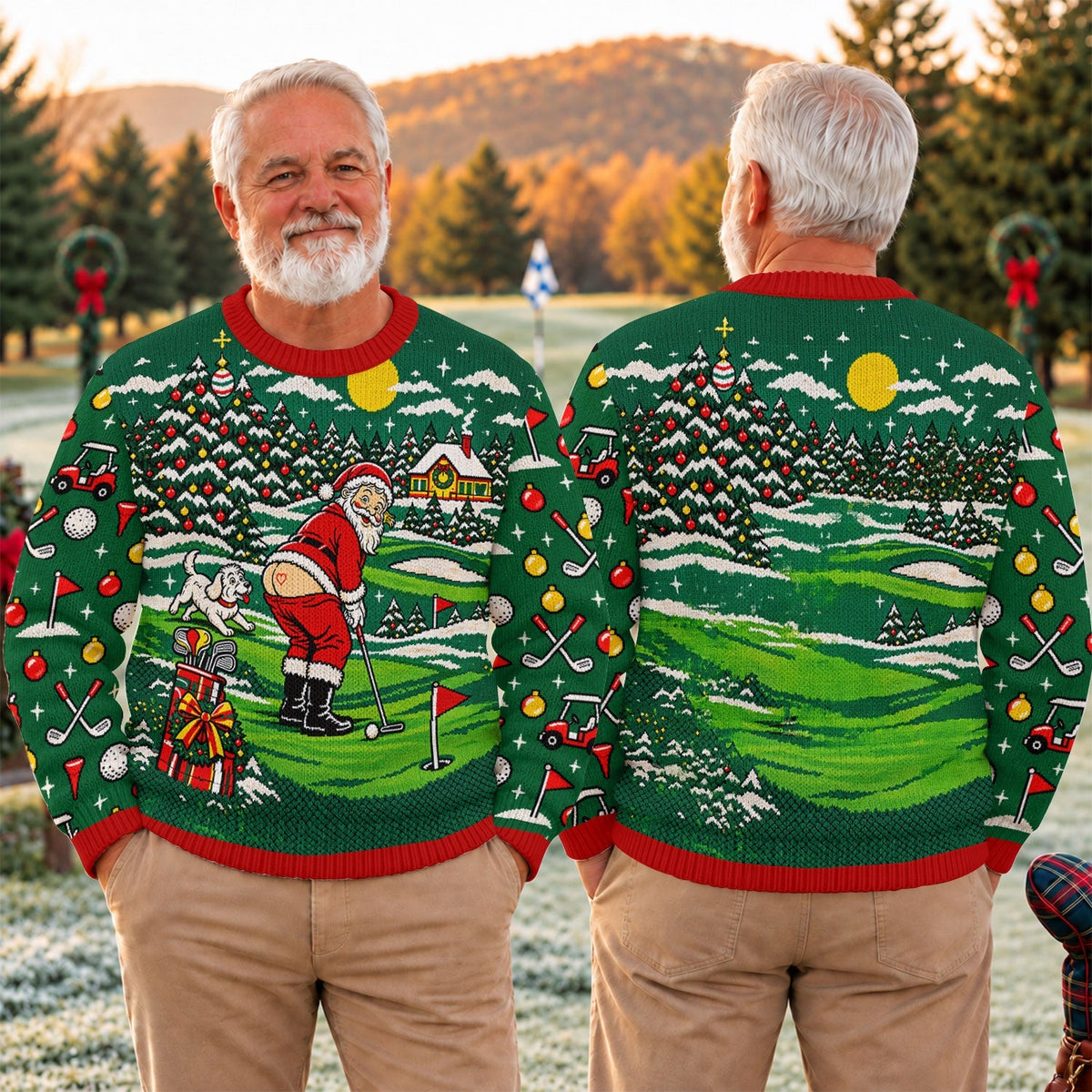 Funny Santa Mooning Dog Ugly Christmas Sweater, Christmas Gifts, Ugly Sweater Party