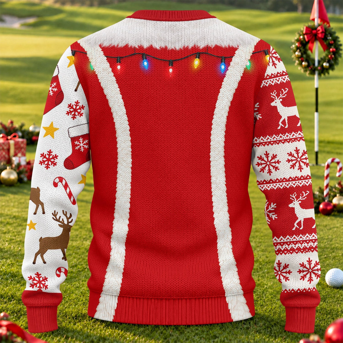 Santa Stuck In Belly Ugly Christmas Sweater, Funny Christmas Outfit, Golf Lover Gifts