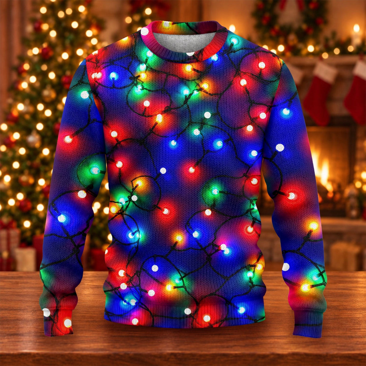 Colorful Bulb Lights Ugly Christmas Sweater, Golf Lover Gifts, Christmas Party Outfit