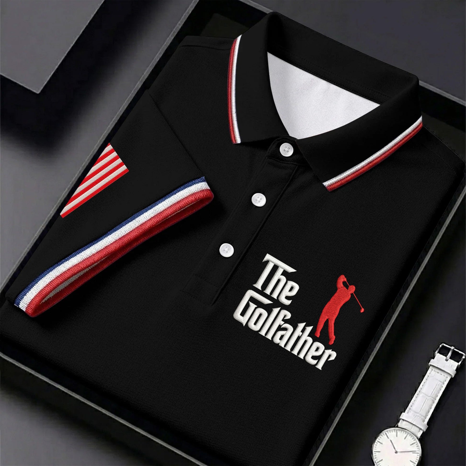 The Golfather Father's Day Golf Shirt, Men's Funny Golf Shirts, Golf Gift For Dad