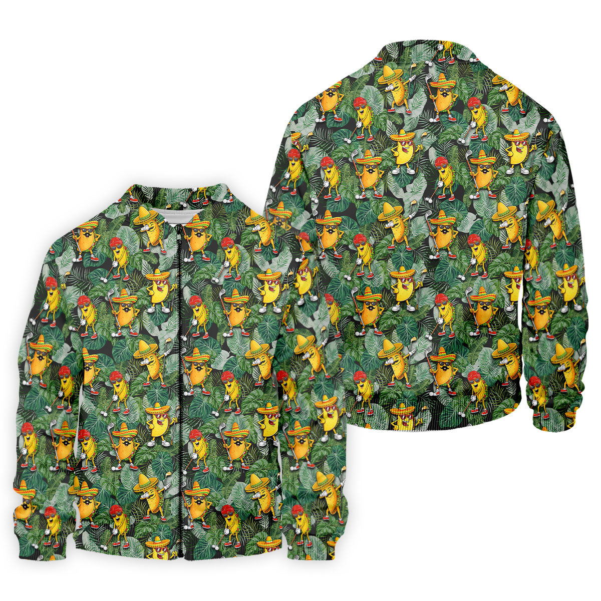 Funny Taco Golf Pose Tropical Men's Polo Shirt, Cinco De Mayo Fiesta Golf Shirt, Golf Shirts For Men
