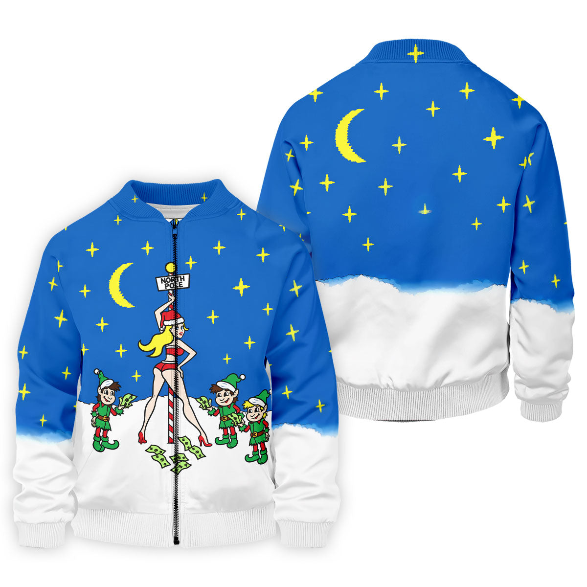 Funny North Pole Christmas Pin Up Polo Shirt, Mens Golf Polo, Polo Shirts For Men