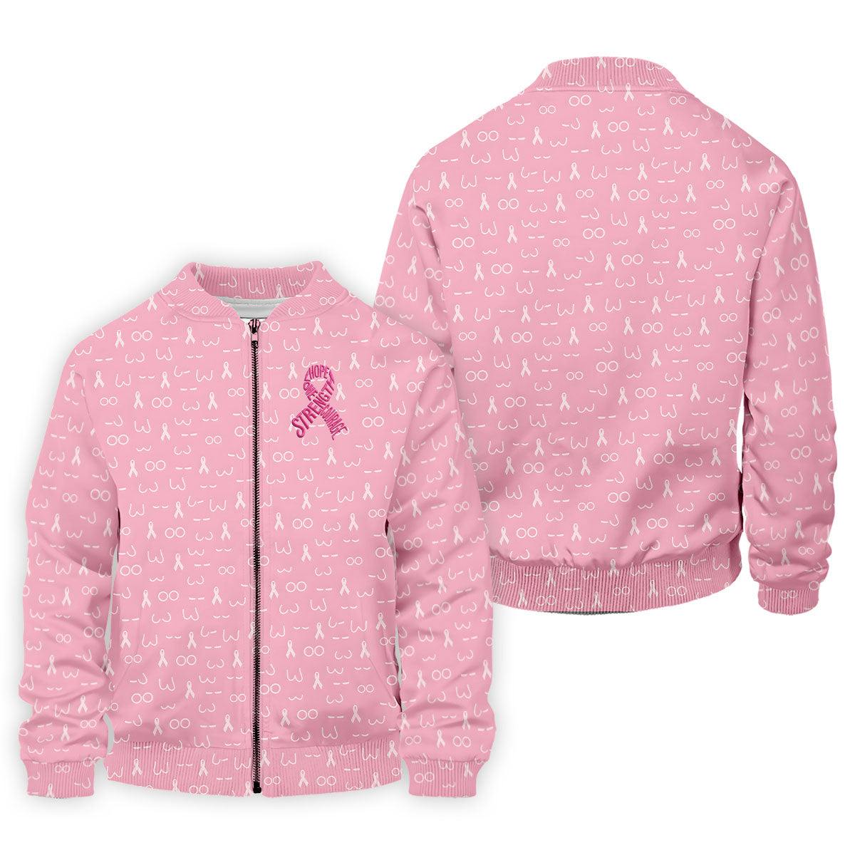 Hope Love Faith Strength Courage Breast Cancer Polo Shirt, Mens Golf Polo, Mens Golf Shirts