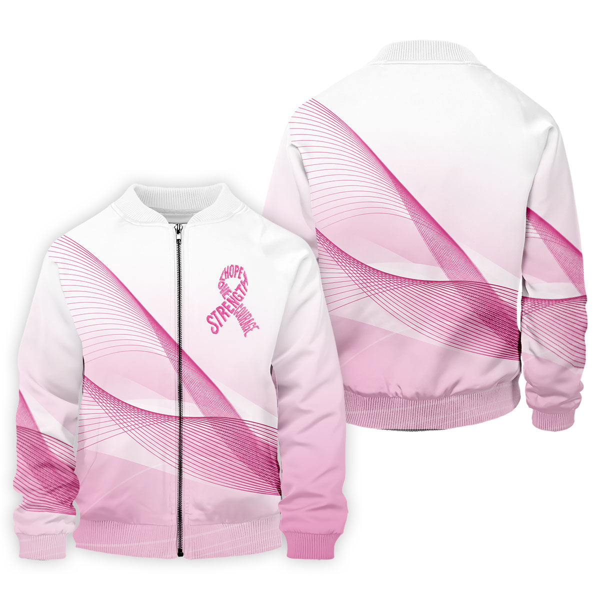 Hope Strength Courage Breast Cancer Polo Shirt, Golf Shirts For Men, Mens Golf Apparel