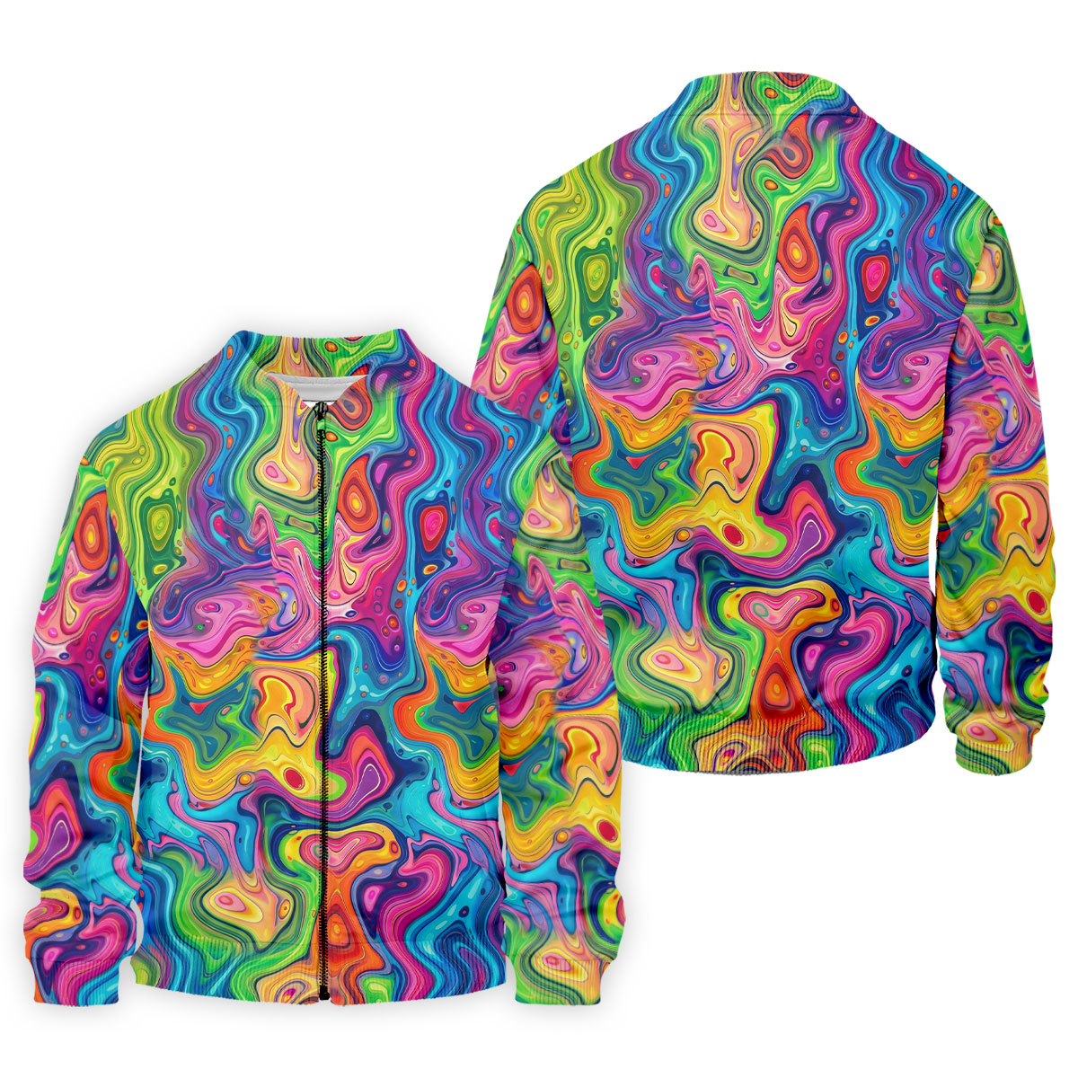 Liquid Marble Colorful Print Golf Tops For Men, Polo Shirts For Men, Golf Shirts For Men