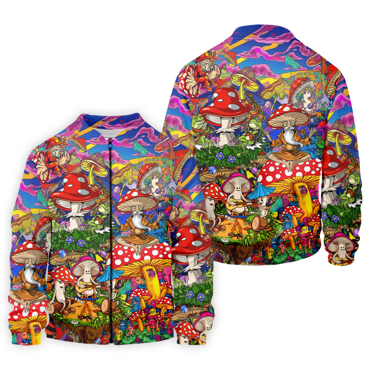 Psychedelic Mushroom Forest Fantasy Golf Polo, Hawaiian Golf Shirt, Golf Polo Shirts For Men