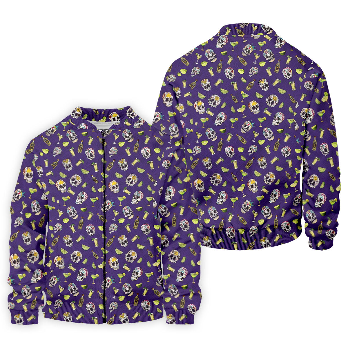 Decorated Sugar Skulls Cinco De Mayo Celebration Fiesta Themed The Purple Haze Golf Shirts For Men