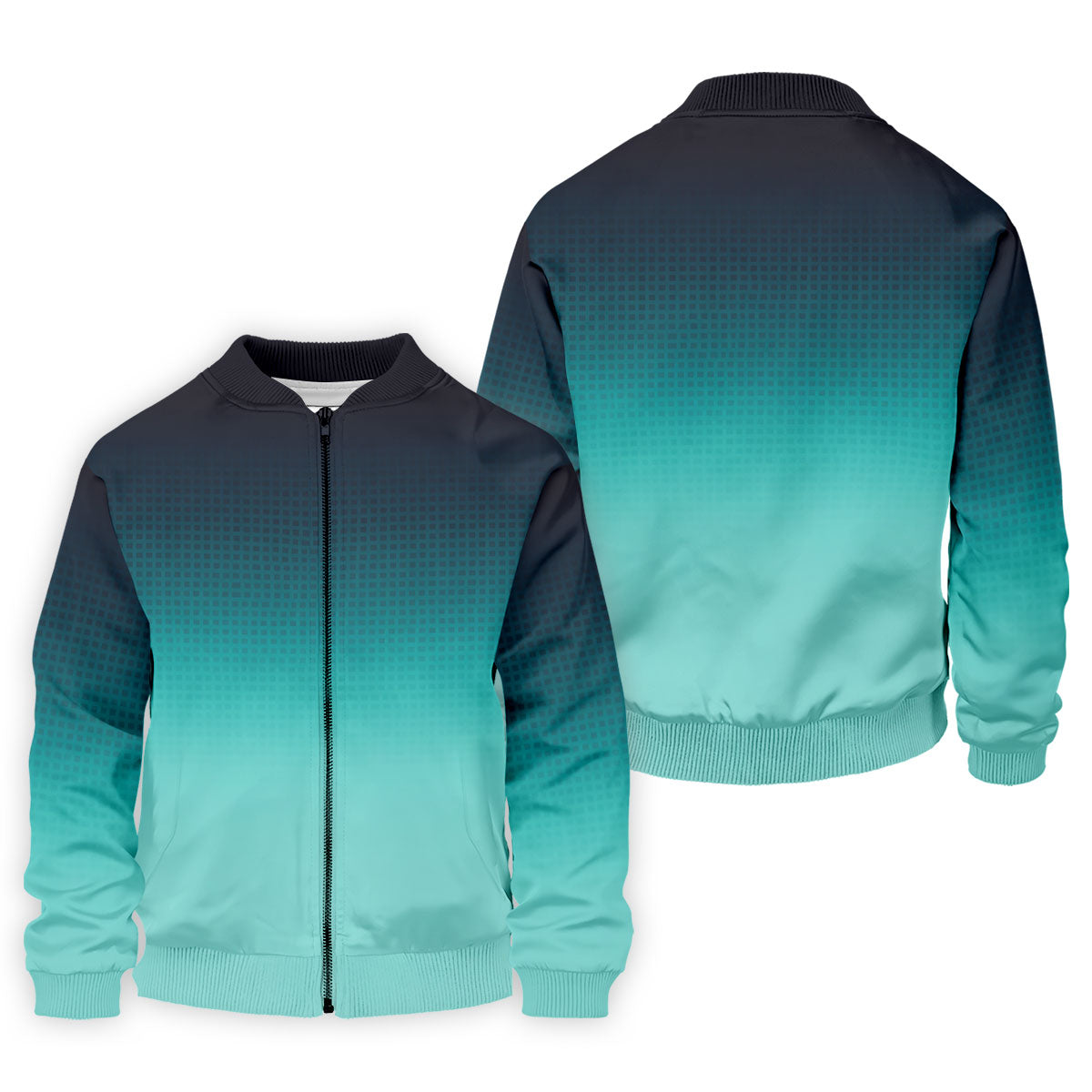 Turquoise Gradient Hawaiian Golf Shirt, Golf Tops For Men, Polo Shirts For Men