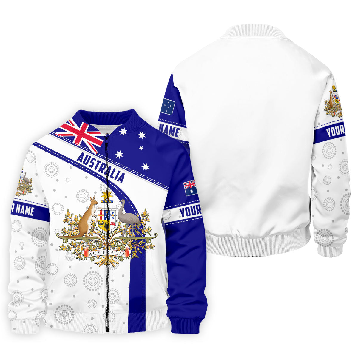 Australian Coat Of Arms Golf Tops For Men, Australia Flag Print Polo Shirts For Men
