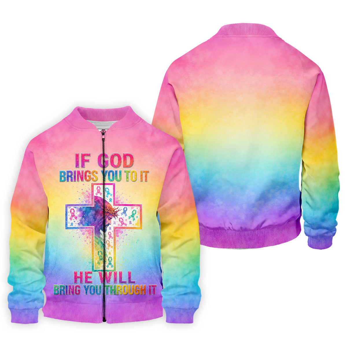 If God Brings You To It Cancer Cross Polo Shirt, Mens Golf Polo, Golf Apparel For Men